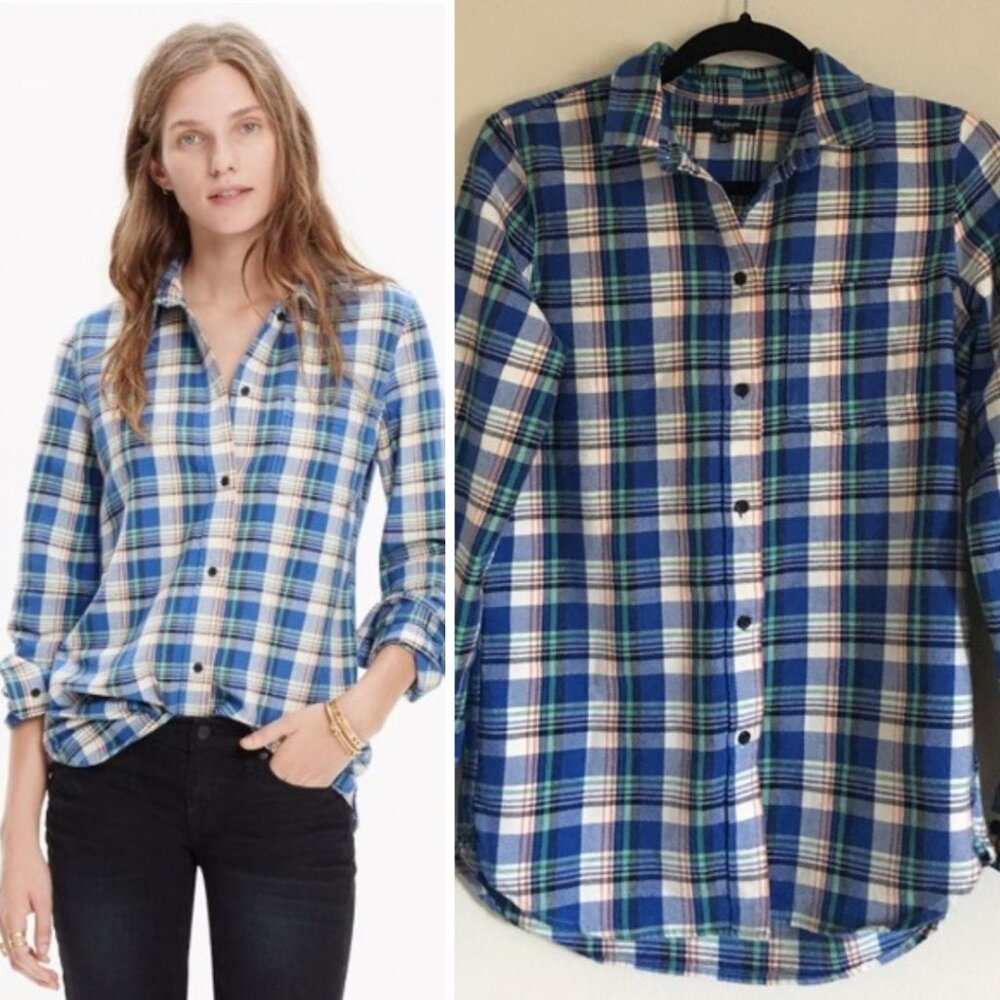 Madewell - Slim Boyfriend Shirt Button-Down in Tartan Tulsa Plaid E0335 | Small